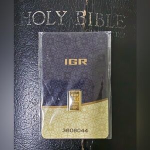 IGR 999.9 Fine Gold Bar 1 Gram Sealed in Assay
